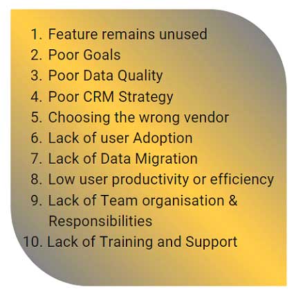 Signs of failed CRM Implementation